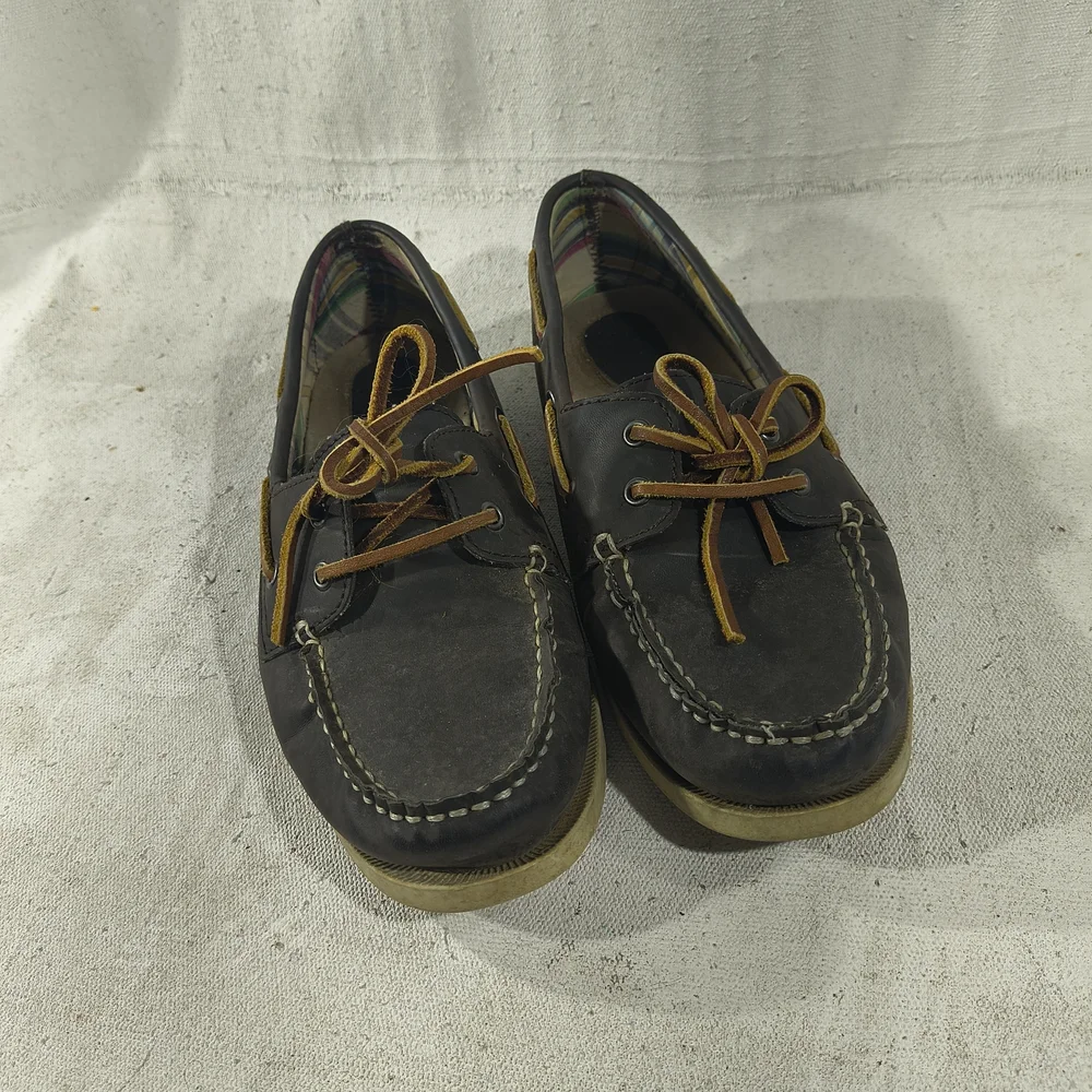 Bass Women's Size 8.5 Leather Lace Up Brown Slip Ons